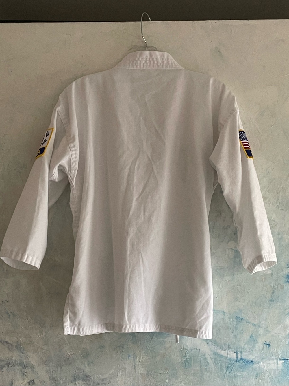 🥋Boys Taekwondo Uniform Gi Top Patches USA, Korea, Ji Do Kwan, USA TKD Fed Size - Picture 2 of 9